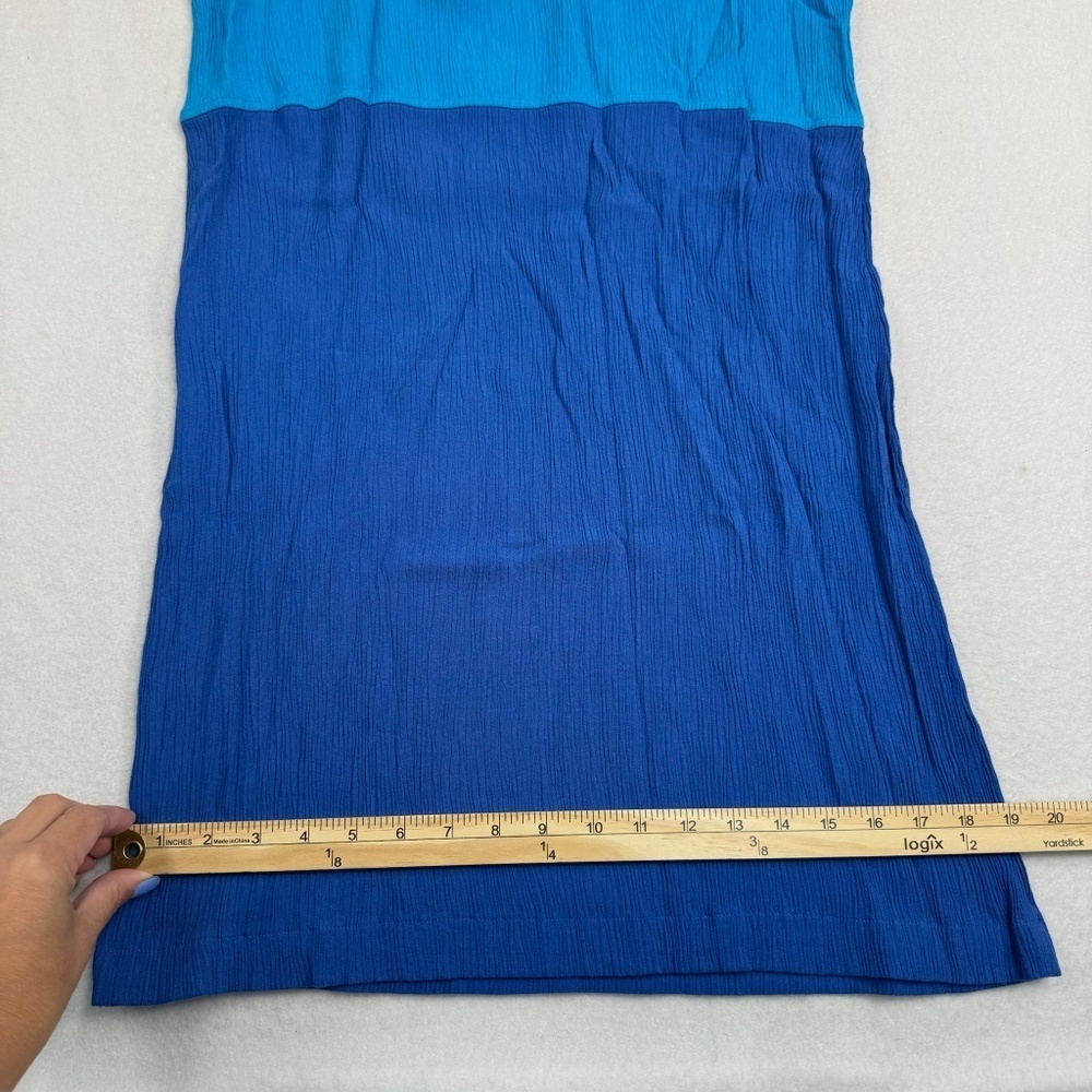 Diane Von Furstenberg Short Sleeve Gauze Midi Dress Womens SZ Large Multi Color - Picture 7 of 9
